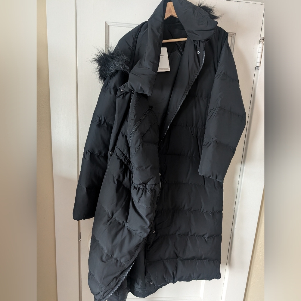 NWT Seraphine Black Puffer Coat - Size 12 - Maternity/Baby Wearing